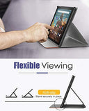MoKo Case for All-New Fire HD 10 Tablet (7th / 9th Generation, 2017/2019 Release) - Lightweight Stand Folio Shockproof Cover Protector with Auto Wake/Sleep for Fire HD 10.1 Inch, Dark Gray & Orange