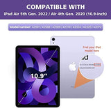 MoKo Case Fit iPad Air 5th/4th Generation 10.9 Inch 2022/2020 with Pencil Holder, [Support 2nd Gen Pencil Charging & Touch ID] Shockproof Frame with Clear Transparent Back,Auto Wake/Sleep,Lavender