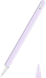 MoKo Pencil Case Compatible with Apple Pencil 2nd Gen, [2 Pieces] Silicone Pencil Holder Sleeve and Nib Cover Fit iPad Mini 6 2021/ iPad Air 4 Gen 2020/ iPad Pro 11/ Pro 12.9 2021/2020, Taro Purple