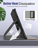 MoKo Case for All-New Fire HD 10 Tablet (7th / 9th Generation, 2017/2019 Release) - Lightweight Stand Folio Shockproof Cover Protector with Auto Wake/Sleep for Fire HD 10.1 Inch, Dark Gray & Orange