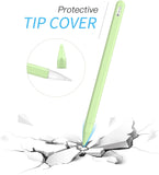 MoKo Pencil Case Compatible with Apple Pencil 2nd Gen, [2 Pieces] Silicone Pencil Holder Sleeve and Nib Cover Fit iPad Mini 6 2021/ iPad Air 4 Gen 2020/ iPad Pro 11/ Pro 12.9 2021/2020, Green