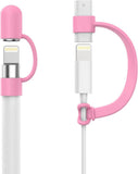 MoKo Pencil Cap Holder Fit Apple Pencil 1st Generation,USB Cable Tether and Pencil Cap, Fit New iPad 9th Generation 2021, iPad 8th/7th/6th, iPad Air 3rd Gen 10.5" 2019, iPad Mini 5,Black