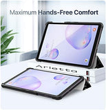 MoKo Case Compatible with Galaxy Tab A 8.4" 2020, Ultra-Thin PU Trifold Tablet Cover Shell Case Fits Samsung Galaxy Tab A 8.4 2020 Model SM-T307 (Verizon/T-Mobile/Sprint) ONLY - Black & White Magnolia
