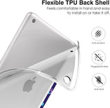 MoKo Case for New iPad 9th/8th/7th Gen Case (2021/2020/2019), Soft TPU Translucent Frosted Back Cover Slim Shell Protective Case with Stand for iPad 10.2 inch,Auto Wake/Sleep, Iridescent Unicorn