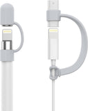 MoKo Pencil Cap Holder Fit Apple Pencil 1st Generation,USB Cable Tether and Pencil Cap, Fit New iPad 9th Generation 2021, iPad 8th/7th/6th, iPad Air 3rd Gen 10.5" 2019, iPad Mini 5,Black
