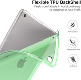 MoKo Case for New iPad 9th/8th/7th Gen Case (2021/2020/2019), Soft TPU Translucent Frosted Back Cover Slim Shell Protective Case with Stand for iPad 10.2 inch,Auto Wake/Sleep,Green