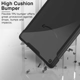 MoKo Case for Amazon Fire HD 10 Tablet (7th and 9th Generation, 2017 and 2019 Release) 10”, Flexible Transparent TPU Shockproof Soft Edge Bumper Hard PC Back Cover for Fire HD 10.1 Inch Tablet - Black