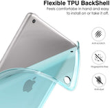MoKo Case for New iPad 9th/8th/7th Gen Case (2021/2020/2019), Soft TPU Translucent Frosted Back Cover Slim Shell Protective Case with Stand for iPad 10.2 inch,Auto Wake/Sleep, Sky Blue