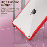 MoKo Case Fit New iPad 9th Generation 2021/iPad 10.2 2020/2019, Anti-Scratch Transparent Hard PC Clear Back,Shock Absorption Flexible TPU Soft Edge Bumper Slim Protective Case for iPad 10.2, Red