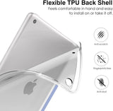 MoKo Case for New iPad 9th/8th/7th Gen Case (2021/2020/2019), Soft TPU Translucent Frosted Back Cover Slim Shell Protective Case with Stand for iPad 10.2 inch,Auto Wake/Sleep, Lavender Purple
