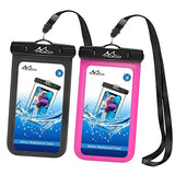 MoKo Waterproof Phone Pouch Holder [2 Pack], Underwater Cellphone Case Dry Bag with Lanyard Armband Compatible with iPhone 13/13 Pro Max/iPhone 12/12 Pro Max/11 Pro Max, X/Xr/Xs/SE 3, Samsung S21/S10