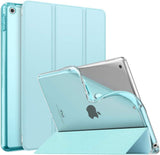 MoKo Case for New iPad 9th/8th/7th Gen Case (2021/2020/2019), Soft TPU Translucent Frosted Back Cover Slim Shell Protective Case with Stand for iPad 10.2 inch,Auto Wake/Sleep,Peach Blossom