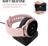 MoKo 2PACK Charger Stand Compatible with Samsung Galaxy Watch 4,4 Classic/3 41mm,45mm/Active,Active 2 40mm 44mm, Silicone Charging Stand Non-Slip Base Charger Dock Station Holder Bracket,Black & White