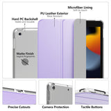 MoKo iPad 10.2 Case for iPad 9th Generation 2021/ iPad 8th Generation 2020/ iPad 7th Generation 2019, Slim Stand Hard Back Shell Smart Cover Case for iPad 10.2 inch, Auto Wake/Sleep, Spring Lilac