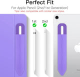 MoKo Pencil Case Holder Sticker Fit Apple Pencil 1st/2nd Generation, Elastic Pencil Pouch PU Leather Adhesive Sleeve Fit iPad 9th/8th Gen, iPad Air 5/4, iPad Pro 11&12.9, iPad Mini 6, Purple