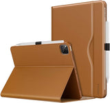 MoKo PU Leather Case Fit iPad Pro 11 2020 (2nd Gen) 2018 (1st Gen), [Support Apple 2nd Pencil Charging] Folding Stand Folio Cover with Hand Strap, Two Viewing Angles, Auto Wake/Sleep, Black