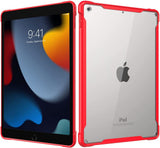 MoKo Case Fit New iPad 9th Generation 2021/iPad 10.2 2020/2019, Anti-Scratch Transparent Hard PC Clear Back,Shock Absorption Flexible TPU Soft Edge Bumper Slim Protective Case for iPad 10.2, Red