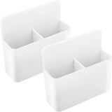 MoKo Pack of 2 Magnetic Dry Erase Marker Holder, Magnetic Pen Pencil Holder Storage Organizer for Whiteboard, Refrigerator and Other Magnetic Surfaces, White