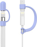 MoKo Pencil Cap Holder Fit Apple Pencil 1st Generation,USB Cable Tether and Pencil Cap, Fit New iPad 9th Generation 2021, iPad 8th/7th/6th, iPad Air 3rd Gen 10.5" 2019, iPad Mini 5,Black