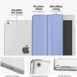 MoKo Case for New iPad 9th/8th/7th Gen Case (2021/2020/2019), Soft TPU Translucent Frosted Back Cover Slim Shell Protective Case with Stand for iPad 10.2 inch,Auto Wake/Sleep, Lavender Purple