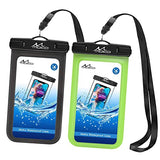 MoKo Waterproof Phone Pouch Holder [2 Pack], Underwater Cellphone Case Dry Bag with Lanyard Armband Compatible with iPhone 13/13 Pro Max/iPhone 12/12 Pro Max/11 Pro Max, X/Xr/Xs/SE 3, Samsung S21/S10