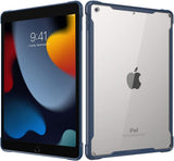 MoKo Case Fit New iPad 9th Generation 2021/iPad 10.2 2020/2019, Anti-Scratch Transparent Hard PC Clear Back,Shock Absorption Flexible TPU Soft Edge Bumper Slim Protective Case for iPad 10.2, Red