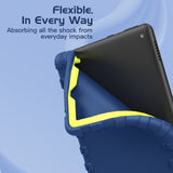 MoKo Case Fit Fire HD 10 and Fire HD 10 Plus Tablet (Only 11th Generation, 2021 Release), Slim Light Weight Shock Proof Soft Silicone Back Cover with Protective Edge Coverage, Blue+Yellow