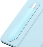 MoKo Pencil Case Holder Sticker Fit Apple Pencil 1st/2nd Generation, Elastic Pencil Pouch PU Leather Adhesive Sleeve Fit iPad 9th/8th Gen, iPad Air 5/4, iPad Pro 11&12.9, iPad Mini 6 - Indigo