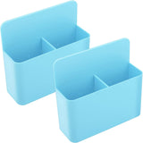 MoKo Pack of 2 Magnetic Dry Erase Marker Holder, Magnetic Pen Pencil Holder Storage Organizer for Whiteboard, Refrigerator and Other Magnetic Surfaces, Blue
