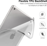 MoKo Case for New iPad 9th/8th/7th Gen Case (2021/2020/2019), Soft TPU Translucent Frosted Back Cover Slim Shell Protective Case with Stand for iPad 10.2 inch,Auto Wake/Sleep,Peach Blossom