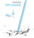 MoKo Pencil Case Compatible with Apple Pencil 2nd Gen, [2 Pieces] Silicone Pencil Holder Sleeve and Nib Cover Fit iPad Mini 6 2021/ iPad Air 4 Gen 2020/ iPad Pro 11/ Pro 12.9 2021/2020, Sky Blue