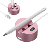MoKo Charging Stand Adapter Compatible Apple Pencil 1st Generation, iPad Pencil Charger Apple Pen Holder Charging Dock Station with Display Screen USB Port Fit iPad 9th/8th/Pro/Air/Mini,GradientPurple