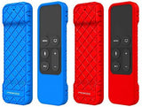 MoKo Silicone Case Compatible with Apple TV 4K/4th Gen Remote, [2 Pack] Lightweight Non-Slip-Grip & Secure Protective Cover Compatible with Apple TV 4K Siri Remote Controller - Blue + Red