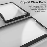 MoKo Case for Amazon Fire HD 10 Tablet (7th and 9th Generation, 2017 and 2019 Release) 10”, Flexible Transparent TPU Shockproof Soft Edge Bumper Hard PC Back Cover for Fire HD 10.1 Inch Tablet - Black