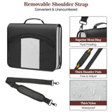 MoKo Zipper Binder, 3 inch 3 Ring Binder, 600 Sheet Capacity Multi-Pocket School Binder Organizer with Handle and Shoulder Strap, Black & Gray