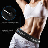 MoKo Sport Running Belt, Dual Pouch Running Waist Packs Fanny Pack ,Reflective Running Gear, Money Belt, Travel Belt for iPhone 12/12 Pro/12 Mini, iPhone 11 Pro Max/Xs