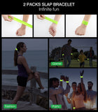 MoKo Running Light for Runners 2Pack Rechargeable with 3 Light Modes, High Visibility LED Wrist Arm Ankle Light Up Bands for Running Night Walking Reflector Gear with Reflective Slap Bands