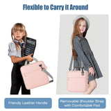 MoKo Zipper Binder, 3 Ring 2 inch Binder, 500 Sheet Capacity Multi-Pocket School Binder with Handle and Shoulder Strap for Middle School, Pink & Gray