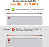 MoKo Case Fit iPad Air 3rd Generation 10.5 Inch 2019, Slim Lightweight Smart Shell Stand Cover with Translucent Frosted Back Protector Fit iPad Air 3, Auto Wake/Sleep,Space Gray
