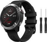 MoKo Watch Band Compatible with Garmin Fenix 7 Sapphire Solar/Solar/Fenix 6 Pro/5/5 Plus/Forerunner 935/945/Approach S60, Soft Silicone Replacement Strap Quick Release Fit 22mm Sport Strap, White
