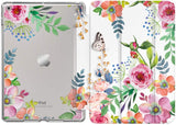 MoKo Case for New iPad 9th/8th/7th Gen Case (2021/2020/2019), Soft TPU Translucent Frosted Back Cover Slim Shell Protective Case with Stand for iPad 10.2 inch,Auto Wake/Sleep,Fragrant Flowers