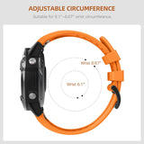 MoKo Watch Band Compatible with Garmin Fenix 7 Sapphire Solar/Solar/Fenix 6 Pro/5/5 Plus/Forerunner 935/945/Approach S60, Soft Silicone Replacement Strap Quick Release Fit 22mm Sport Strap, Orange