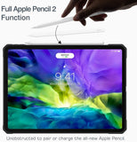 MoKo Case Fit iPad Pro 11" 2018/2020 [Support Apple Pencil 2 Charging] Flexible TPU Air-Pillow Edge Bumper Cushion Combines Clear Slim Lightweight Transparent Hard PC Back Cover - Blooming Flowers