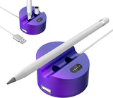 MoKo Charging Stand Adapter Compatible Apple Pencil 1st Generation, iPad Pencil Charger Apple Pen Holder Charging Dock Station with Display Screen USB Port Fit iPad 9th/8th/Pro/Air/Mini,GradientPurple