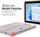 MoKo Case Fit Microsoft Surface Go 3 (2021)/ Surface Go 2 2020 / Surface Go 2018, All-in-One Protective Cover Case with Pen Holder Hand Strap, Compatible with Type Cover Keyboard - Pink + Gray