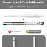MoKo Holder Sleeve Compatible with Apple Pencil 2nd Generation, Retractable PC Pen Sleeve with Sturdy Clip for iPad Air 5th/4th Gen, iPad Pro 11/Pro 12.9 2021/2020, iPad Mini 6 2021, White