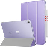 MoKo Case for iPad Air 5th Generation 2022/ iPad Air 4th Generation 2020 10.9 Inch, Trifold Stand Cover Hard PC Back, Support Touch ID iPad Pencil 2nd Charging, Auto Wake/Sleep,Light Pink Gold Marble