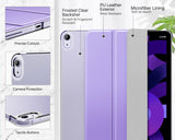 MoKo Case for iPad Air 5th Generation 2022/ iPad Air 4th Generation 2020 10.9 Inch, Trifold Stand Cover with Hard PC Back, Support Touch ID, iPad 2nd Pencil Charging, Auto Wake/Sleep,Taro Purple