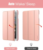 MoKo Case Fits Kindle Fire HD 8 & 8 Plus Tablet (10th Generation, 2020 Release), Smart Shell Stand Cover with Translucent Frosted Back - Rose Gold