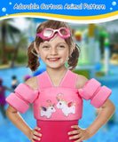 MoKo Swimming Float Vest for Kids, Swim Arm Band Cartoon Swimming Wings Pool Sleeves Shoulder Straps for Children 33-70 lbs Learn to Swim
